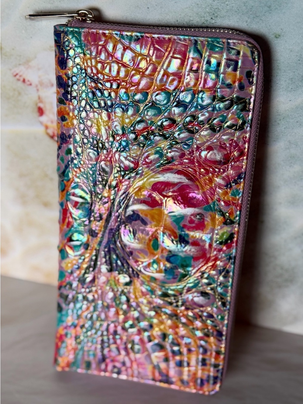Brahmin Skyler RAINBOW REEF Wallet--NWT Vibrant Iridescent PRETTY EYE PLACEMENT - Picture 3 of 9